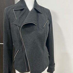 Stylish Lauren Ralph Lauren moto jacket in size M Charcoal